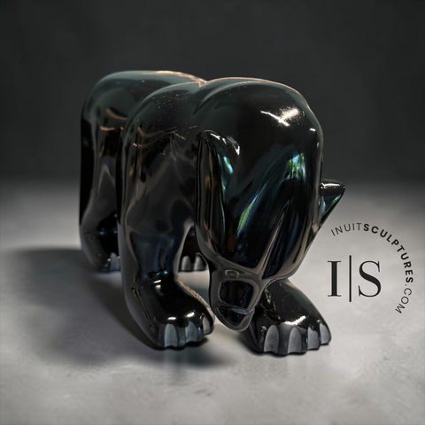 12” Walking Bear by Ottokie Samayualie *Black Opal*