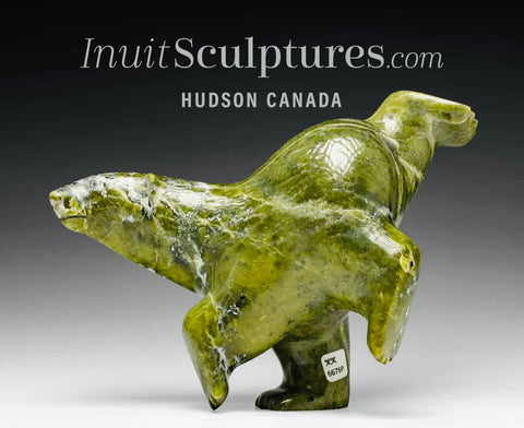 12" SIGNATURE  Dancing Bear by Ashevak Adla *Tour de Force*