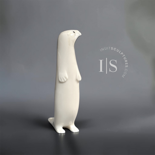 VINTAGE Rare 3" Ivory Otter by Matthew Tiulana *Silken*