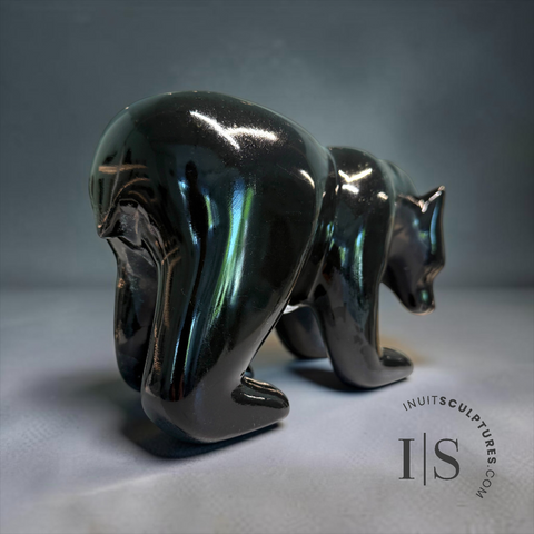 12" Walking Bear by Ottokie Samayualie *Black Opal*