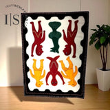 53"x 40"  Inuit Felt Tapestry by Irene Avaalaaqiaq *Busy Spirits*
