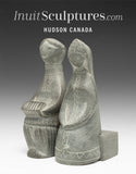 VINTAGE 4" Yup'ik Couple  by Unknown Russian Carver *Patience*