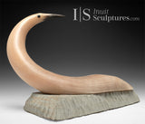 14"  Muskox Horn Crane by Charlie Ookpik *Poised*