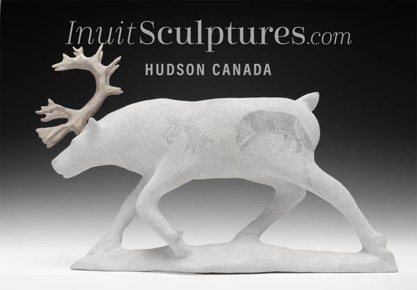 12" SIGNATURE  Caribou by Esau Kripanik *Downward Caribou*