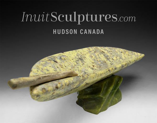 10" Working Qulliq (Seal Oil Stove) by Simeonie Killiktee *Bubble, Bubble, Toil and Trouble*