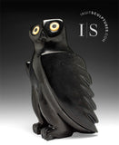 9" SIGNATURE Perfectly Polished Owl by Sam Qiatsuk *Black Licorice*