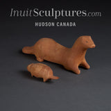 VINTAGE 9" Wood Carved Otter and Friend by Jack Haggerty *Slippery Slope*