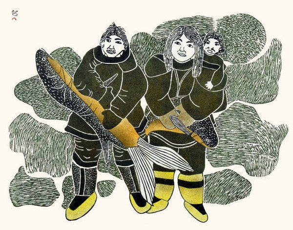 1983 FAMILY OF FISHERMEN by Mayoreak Ashoona