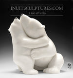 22" Mother bear hugging her cubs by World Famous Manasie Akpaliapik