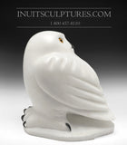 9” Pure White Owl by Famous Manasie Akpaliapik