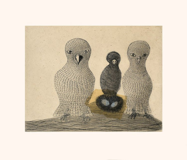 2022  PRINT Dorset Collection by QIATSUQ RAGEE *NESTING OWLS*
