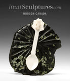 4" Tiny Seal on an Ivory Spoon by Lucassie Nakoolak "A Friend for Tea"