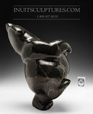 11" Dark Dancing Bear by Markoosie Papigatok