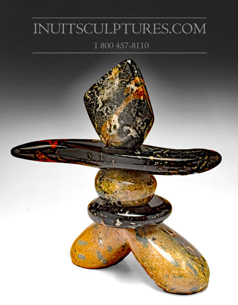 9" Masterful Inukshuk by Paul Bruneau